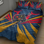 Adelaide Crows Australian Football Quilt Bed Set Muscular Mascot Graphic - Bold Team Colors