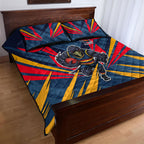 Adelaide Crows Australian Football Quilt Bed Set Muscular Mascot Graphic - Bold Team Colors