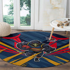 Adelaide Crows Australian Football Round Carpet Muscular Mascot Graphic - Bold Team Colors
