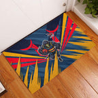 Adelaide Crows Australian Football Rubber Doormat Muscular Mascot Graphic - Bold Team Colors