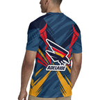 Adelaide Crows Australian Football Rugby Jersey Muscular Mascot Graphic - Bold Team Colors