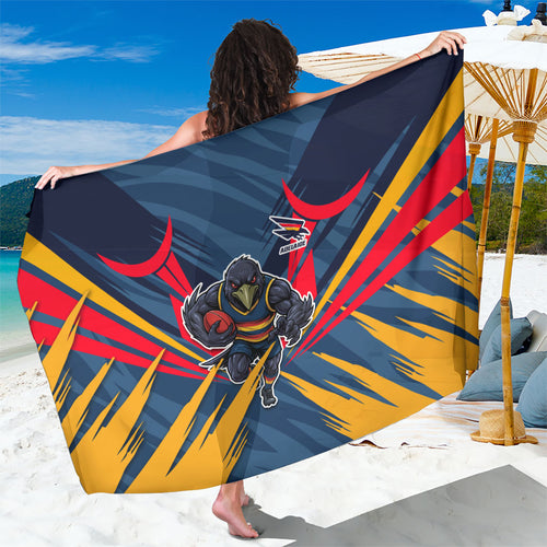 Adelaide Crows Australian Football Sarong Muscular Mascot Graphic - Bold Team Colors