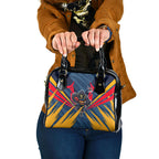 Adelaide Crows Australian Football Shoulder Handbag Muscular Mascot Graphic - Bold Team Colors