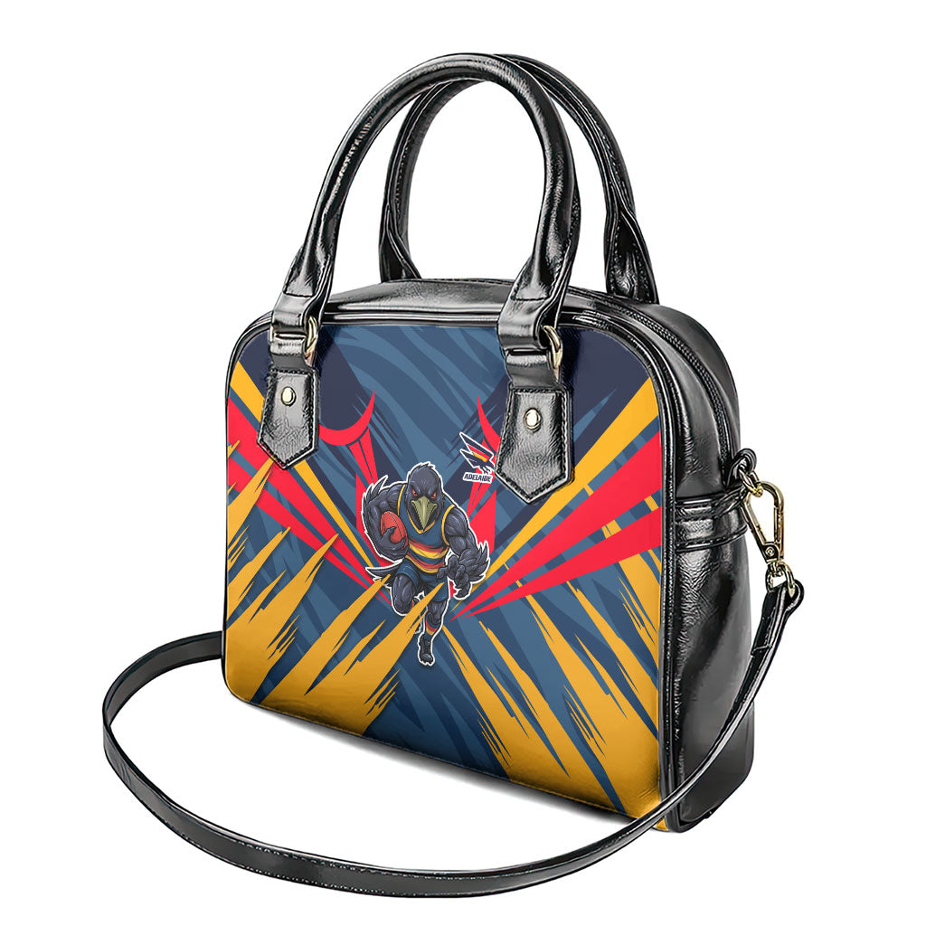 Adelaide Crows Australian Football Shoulder Handbag Muscular Mascot Graphic - Bold Team Colors