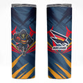 Adelaide Crows Australian Football Skinny Tumbler Muscular Mascot Graphic - Bold Team Colors