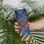 Adelaide Crows Australian Football Skinny Tumbler Muscular Mascot Graphic - Bold Team Colors