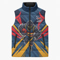 Adelaide Crows Australian Football Sleeveless Puffer Jacket Muscular Mascot Graphic - Bold Team Colors