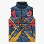 Adelaide Crows Australian Football Sleeveless Puffer Jacket Muscular Mascot Graphic - Bold Team Colors