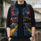 Adelaide Crows Australian Football Sleeveless Puffer Jacket Muscular Mascot Graphic - Bold Team Colors
