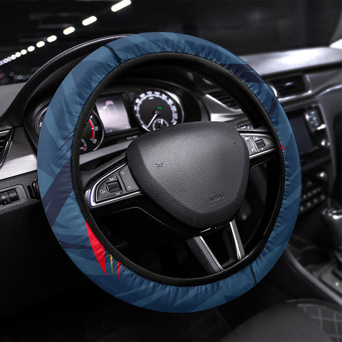 Adelaide Crows Australian Football Steering Wheel Cover Muscular Mascot Graphic - Bold Team Colors