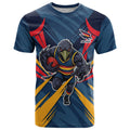 Adelaide Crows Australian Football T Shirt Muscular Mascot Graphic - Bold Team Colors