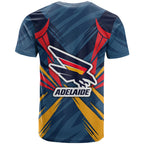Adelaide Crows Australian Football T Shirt Muscular Mascot Graphic - Bold Team Colors