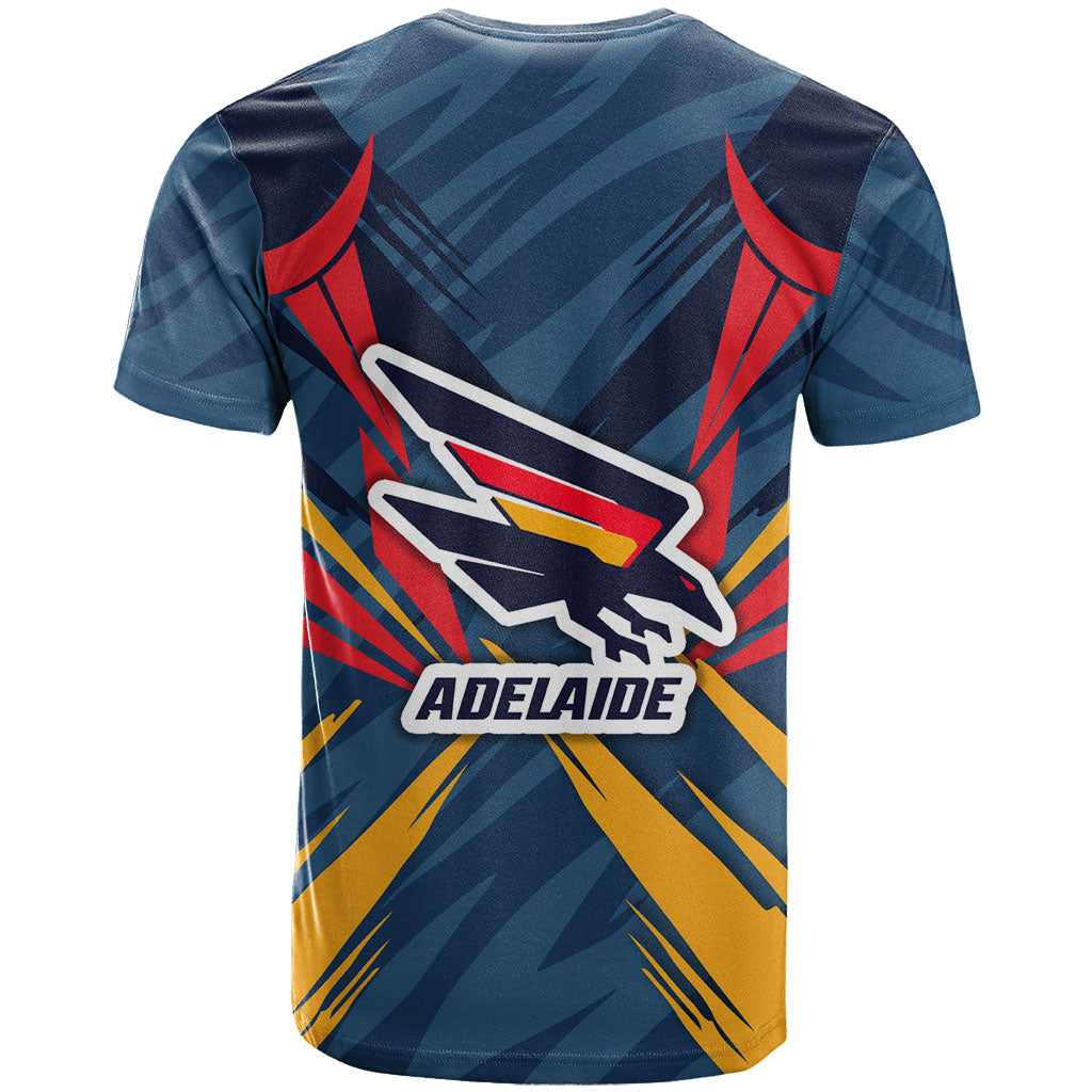 Adelaide Crows Australian Football T Shirt Muscular Mascot Graphic - Bold Team Colors