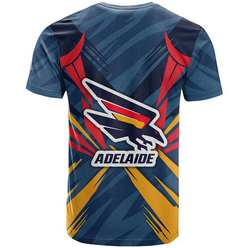 Adelaide Crows Australian Football T Shirt Muscular Mascot Graphic - Bold Team Colors