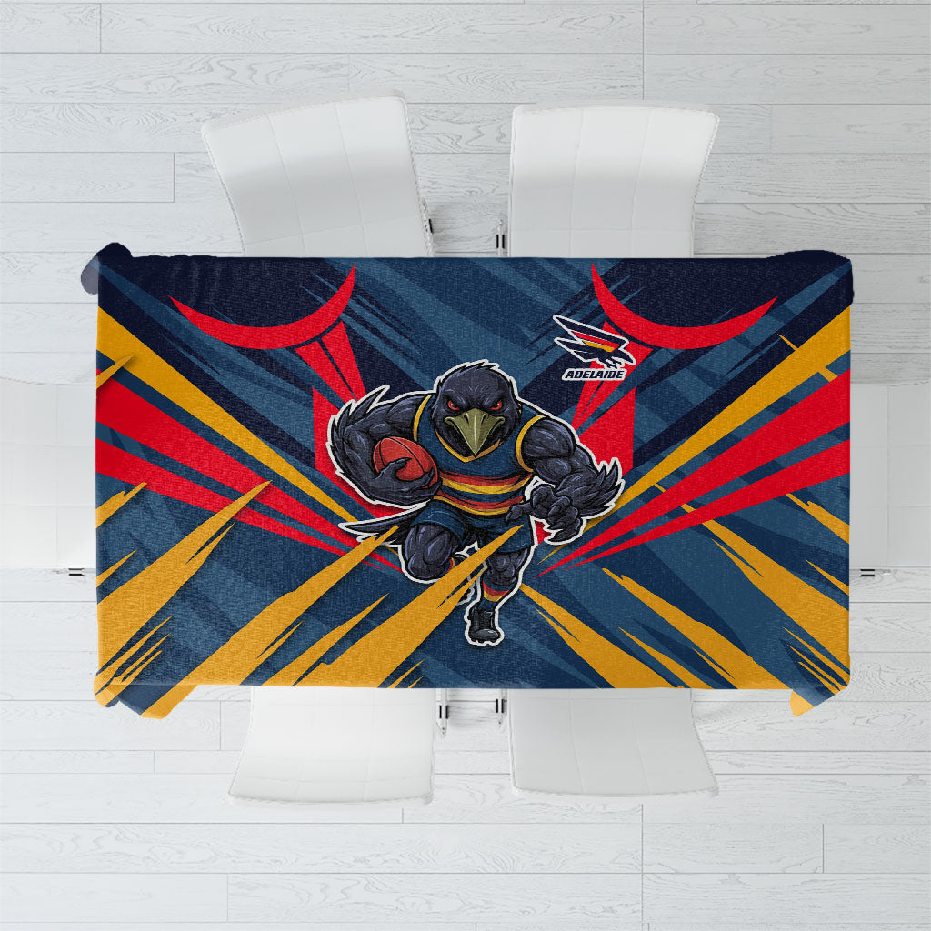 Adelaide Crows Australian Football Tablecloth Muscular Mascot Graphic - Bold Team Colors
