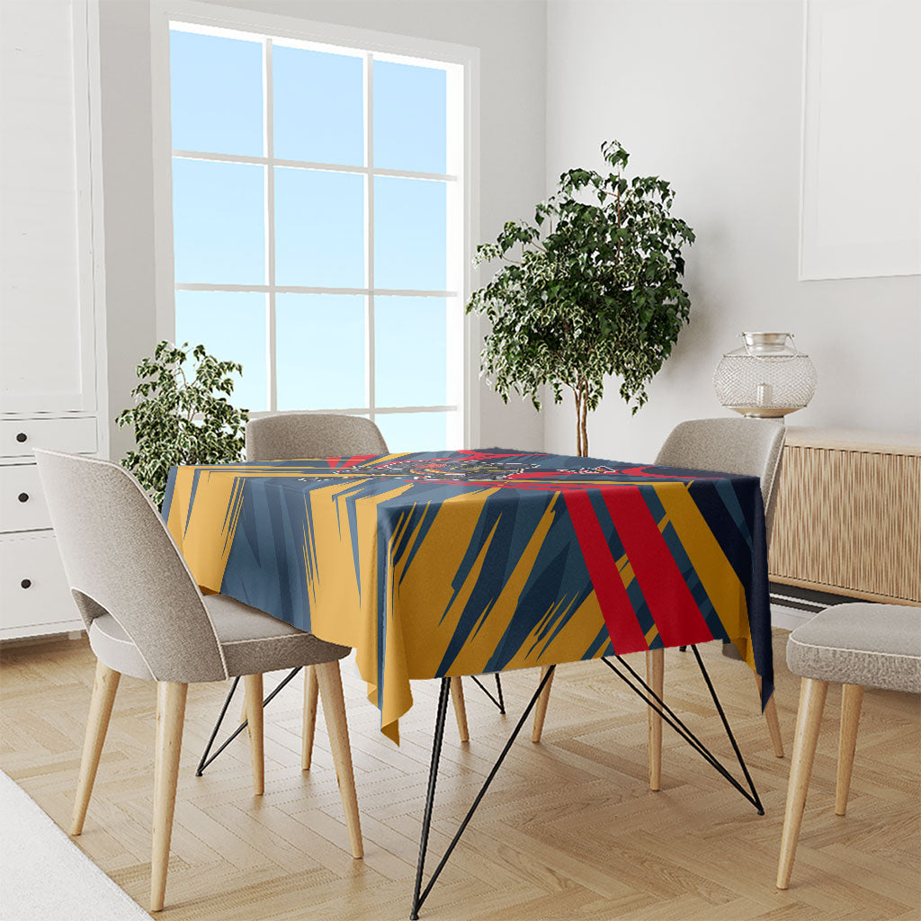 Adelaide Crows Australian Football Tablecloth Muscular Mascot Graphic - Bold Team Colors