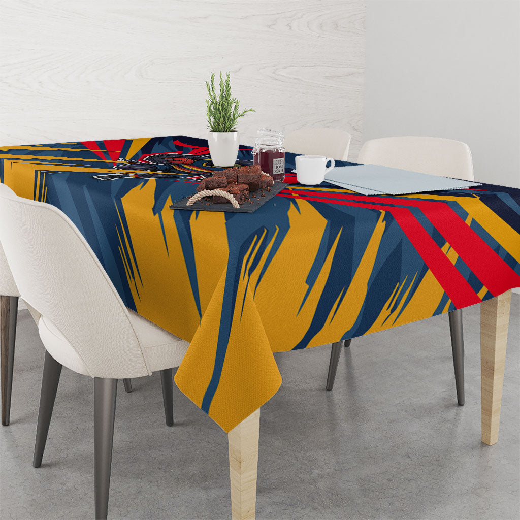 Adelaide Crows Australian Football Tablecloth Muscular Mascot Graphic - Bold Team Colors