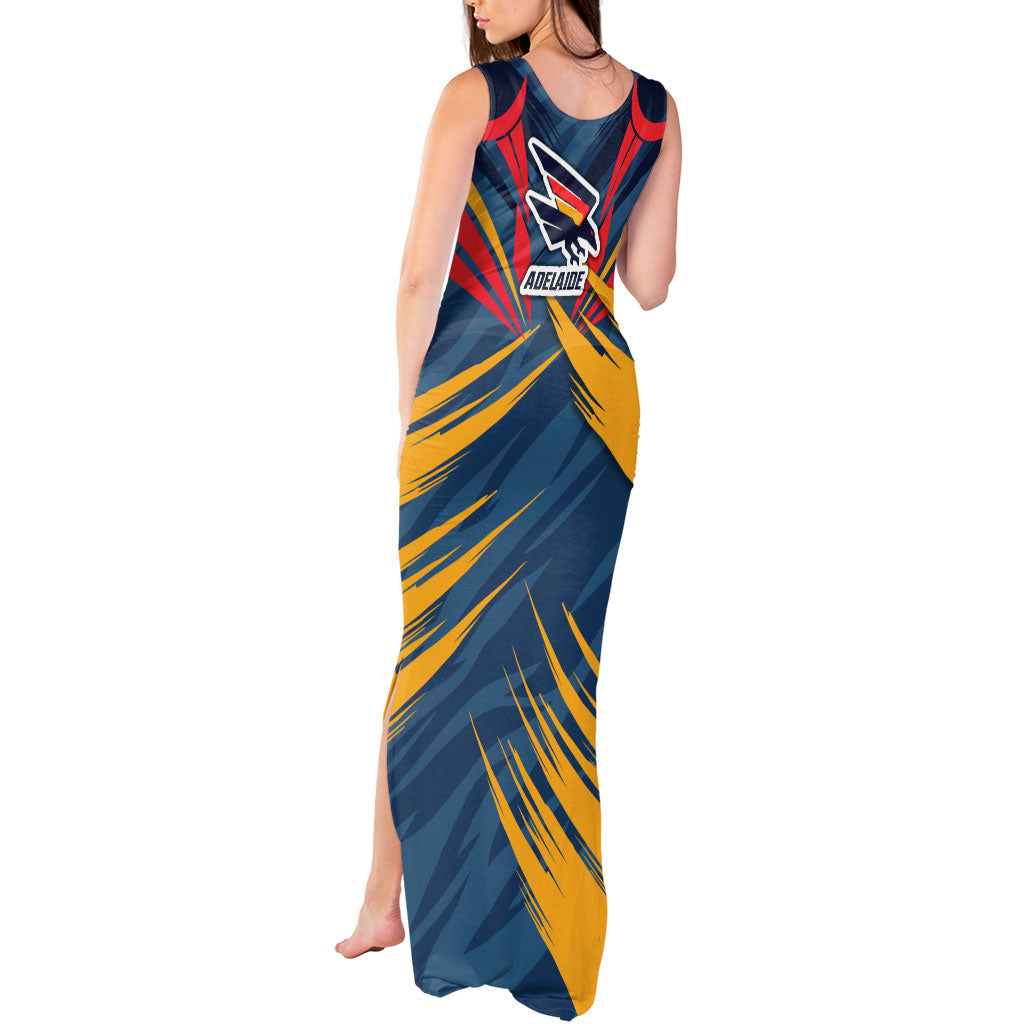 Adelaide Crows Australian Football Tank Maxi Dress Muscular Mascot Graphic - Bold Team Colors