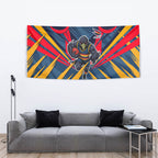 Adelaide Crows Australian Football Tapestry Muscular Mascot Graphic - Bold Team Colors