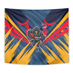 Adelaide Crows Australian Football Tapestry Muscular Mascot Graphic - Bold Team Colors