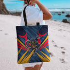 Adelaide Crows Australian Football Tote Bag Muscular Mascot Graphic - Bold Team Colors