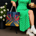 Adelaide Crows Australian Football Tote Bag Muscular Mascot Graphic - Bold Team Colors