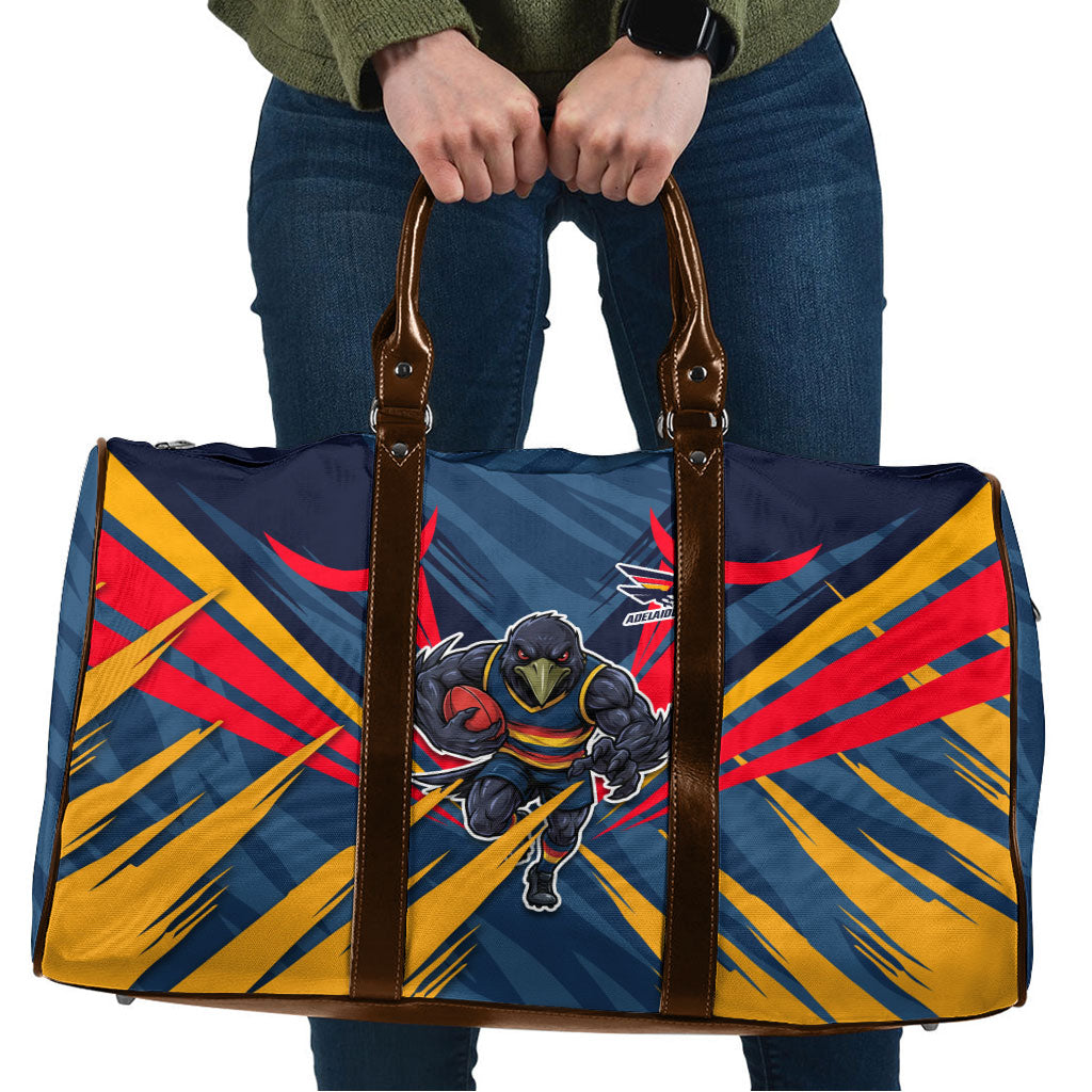 Adelaide Crows Australian Football Travel Bag Muscular Mascot Graphic - Bold Team Colors