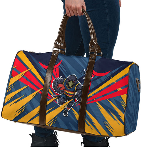 Adelaide Crows Australian Football Travel Bag Muscular Mascot Graphic - Bold Team Colors