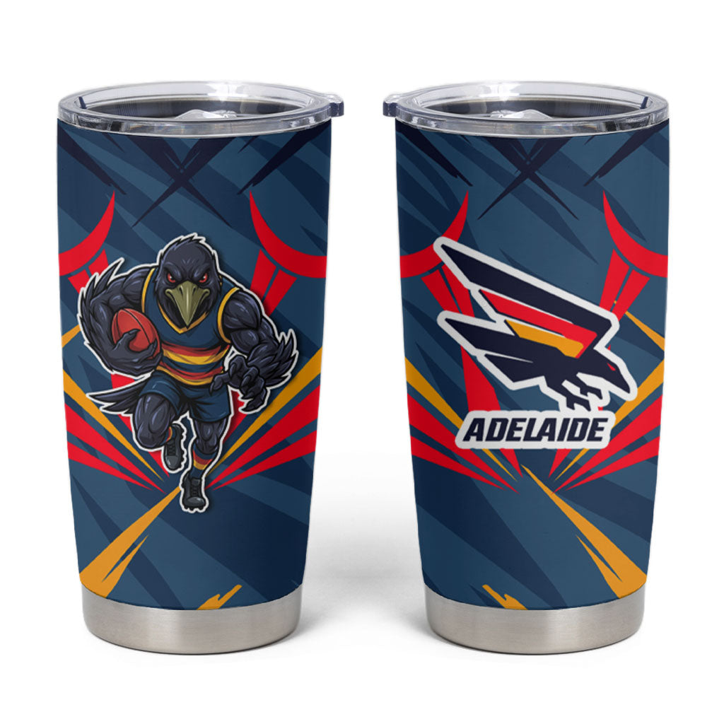 Adelaide Crows Australian Football Tumbler Cup Muscular Mascot Graphic - Bold Team Colors