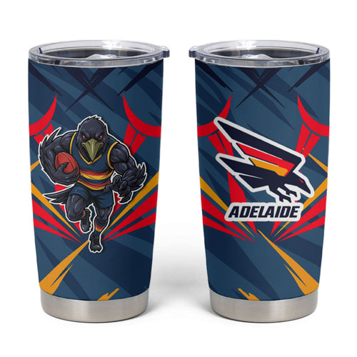 Adelaide Crows Australian Football Tumbler Cup Muscular Mascot Graphic - Bold Team Colors