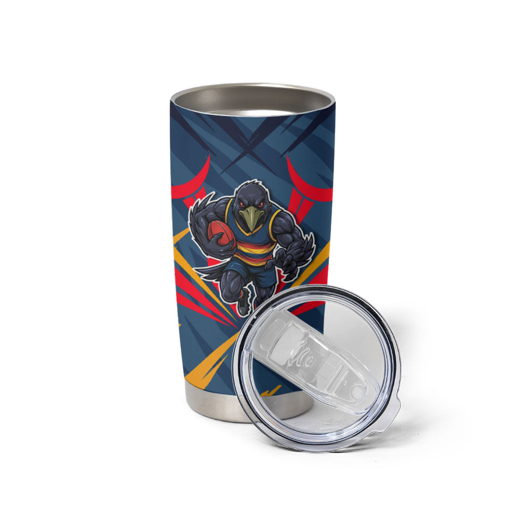 Adelaide Crows Australian Football Tumbler Cup Muscular Mascot Graphic - Bold Team Colors
