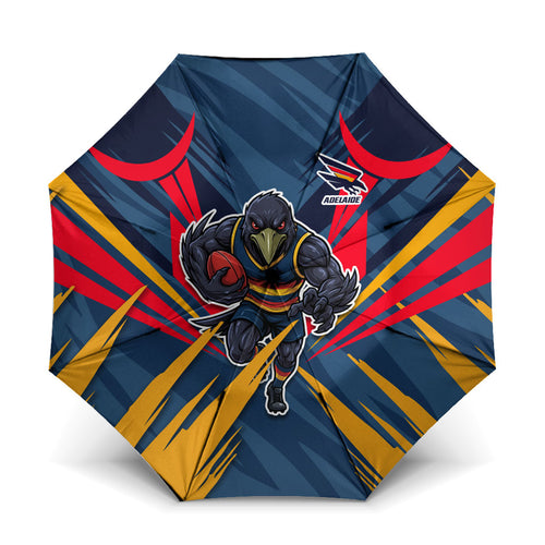 Adelaide Crows Australian Football Umbrella Muscular Mascot Graphic - Bold Team Colors