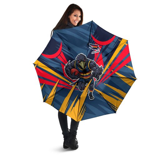 Adelaide Crows Australian Football Umbrella Muscular Mascot Graphic - Bold Team Colors