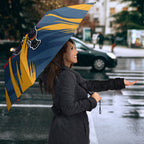 Adelaide Crows Australian Football Umbrella Muscular Mascot Graphic - Bold Team Colors