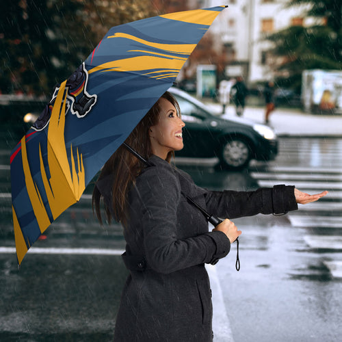 Adelaide Crows Australian Football Umbrella Muscular Mascot Graphic - Bold Team Colors