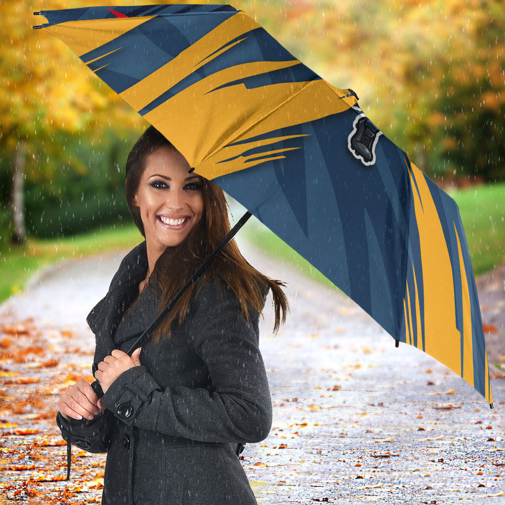 Adelaide Crows Australian Football Umbrella Muscular Mascot Graphic - Bold Team Colors