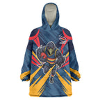 Adelaide Crows Australian Football Wearable Blanket Hoodie Muscular Mascot Graphic - Bold Team Colors