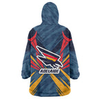 Adelaide Crows Australian Football Wearable Blanket Hoodie Muscular Mascot Graphic - Bold Team Colors