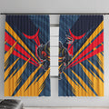 Adelaide Crows Australian Football Window Curtain Muscular Mascot Graphic - Bold Team Colors