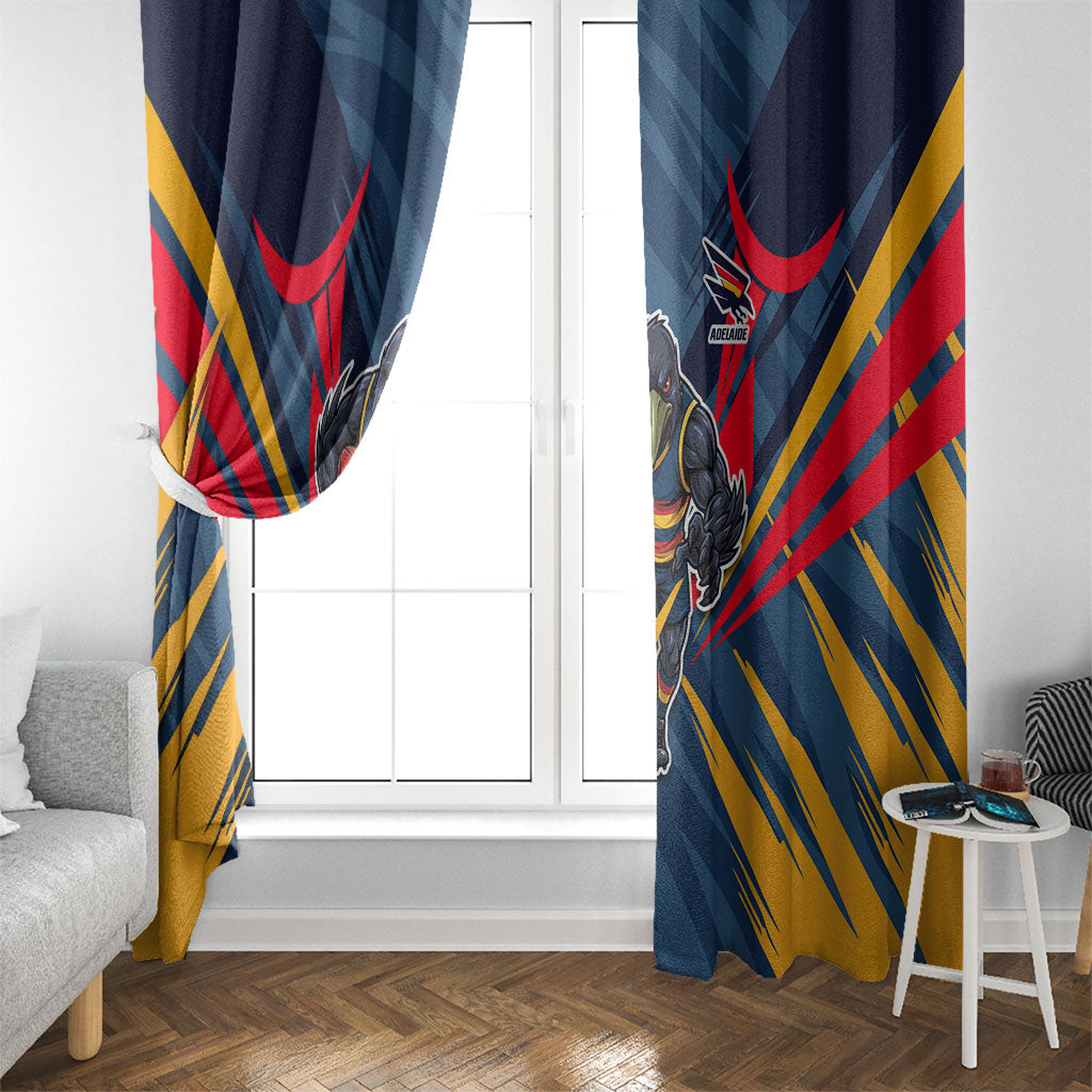 Adelaide Crows Australian Football Window Curtain Muscular Mascot Graphic - Bold Team Colors