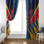 Adelaide Crows Australian Football Window Curtain Muscular Mascot Graphic - Bold Team Colors