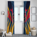 Adelaide Crows Australian Football Window Curtain Muscular Mascot Graphic - Bold Team Colors