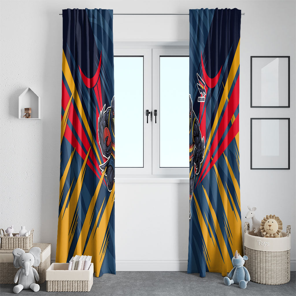 Adelaide Crows Australian Football Window Curtain Muscular Mascot Graphic - Bold Team Colors