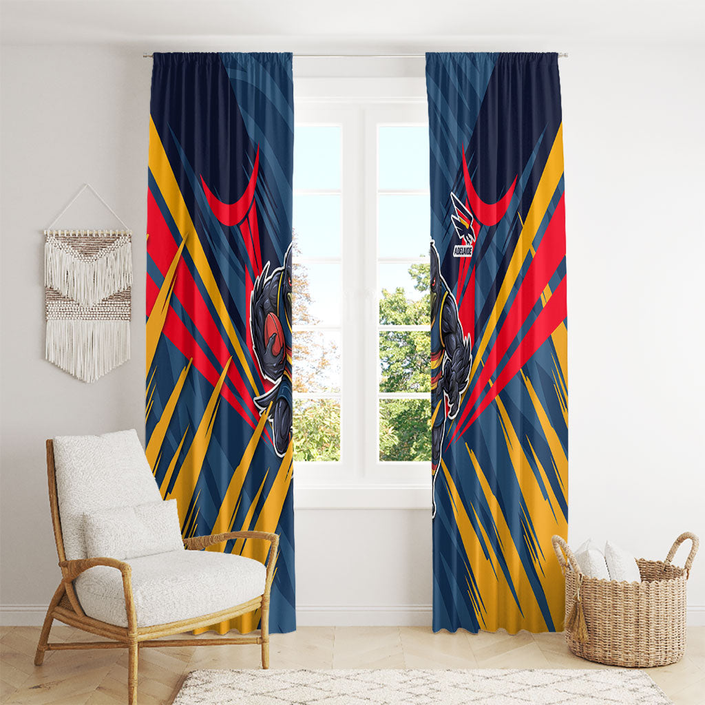 Adelaide Crows Australian Football Window Curtain Muscular Mascot Graphic - Bold Team Colors