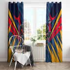 Adelaide Crows Australian Football Window Curtain Muscular Mascot Graphic - Bold Team Colors