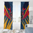 Adelaide Crows Australian Football Window Curtain Muscular Mascot Graphic - Bold Team Colors