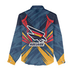 Adelaide Crows Australian Football Women Casual Shirt Muscular Mascot Graphic - Bold Team Colors