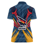 Adelaide Crows Australian Football Women Polo Shirt Muscular Mascot Graphic - Bold Team Colors