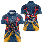 Adelaide Crows Australian Football Women Polo Shirt Muscular Mascot Graphic - Bold Team Colors