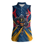 Adelaide Crows Australian Football Women Sleeveless Polo Shirt Muscular Mascot Graphic - Bold Team Colors